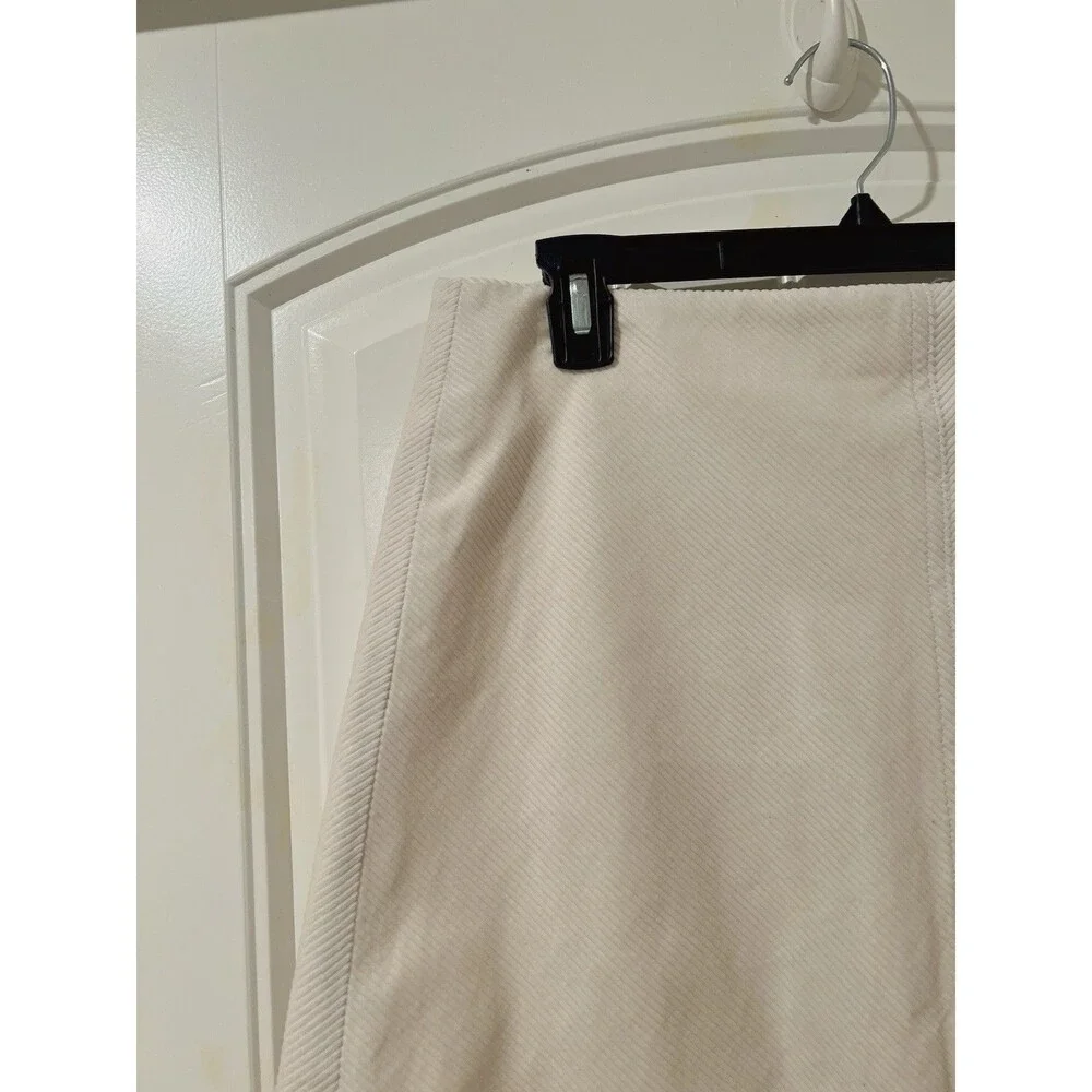 J.CREW Women's Ivory Corduroy Mini Skirt Lined Zip Closure Size 6 NWOT